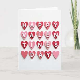 Carte de la Saint-Valentin à coeurs superposés rou