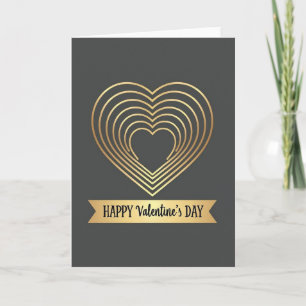 Carte de la Saint-Valentin à motif de cœur doré