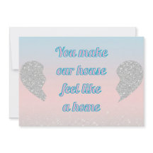 Carte de la Saint-Valentin à paillettes pastel ros