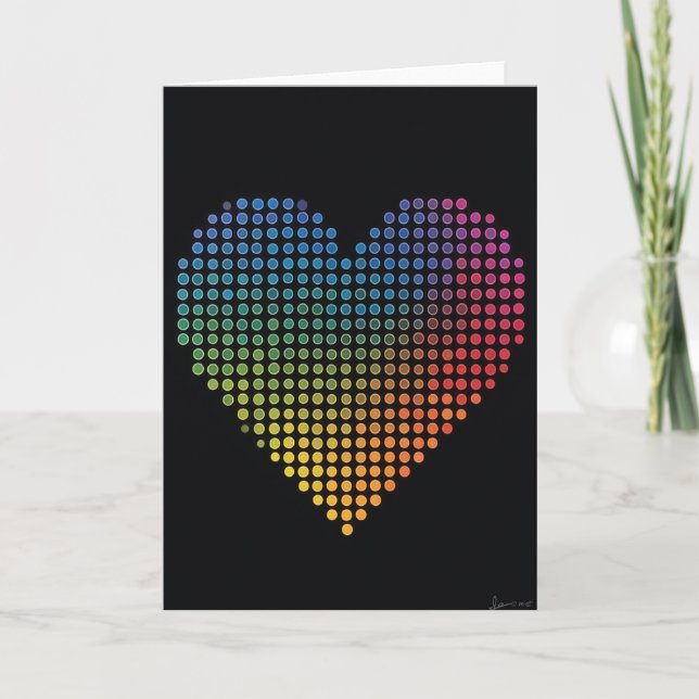 Carte de la Saint-Valentin à points arc-en-ciel (Devant)