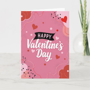 Carte de la Saint-Valentin à pois et cœur lisse