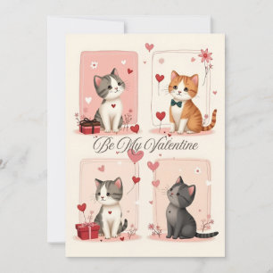Carte de la Saint-Valentin Adorable Chatons Amour