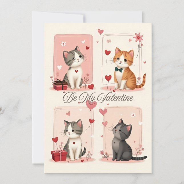 Carte de la Saint-Valentin Adorable Chatons Amour (Devant)