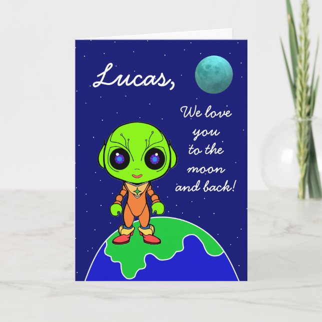 Carte de la Saint-Valentin Alien Mignonne par Jo I (Devant)
