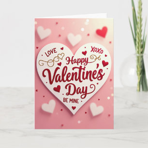 Carte de la Saint-Valentin Amour Cœur Blanc