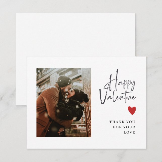 Carte de la Saint-Valentin Amour écrit à la main s (Devant / Derrière)