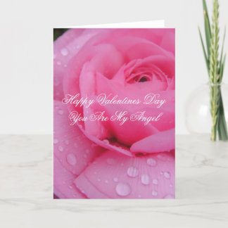 Carte de la Saint-Valentin Ange romantique rose ro