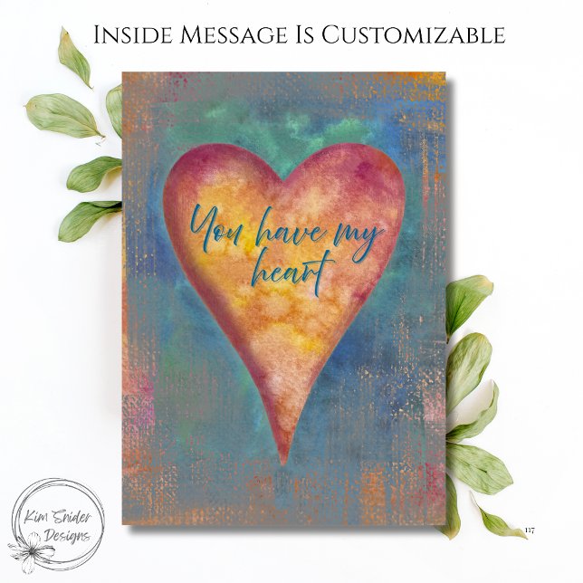 Carte de la Saint-Valentin aquarelle Vous avez mon (Créateur téléchargé)