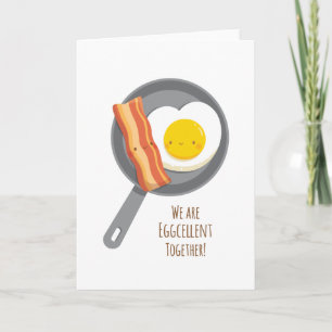 Carte de la Saint-Valentin au bacon Kawaii et à l'