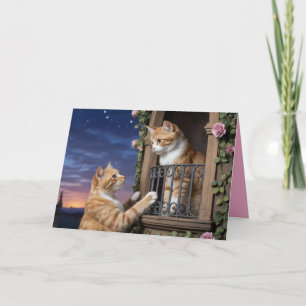 Carte de la Saint-Valentin au chat tigré orange