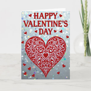 Carte de la Saint-Valentin au cœur en rouleau pail