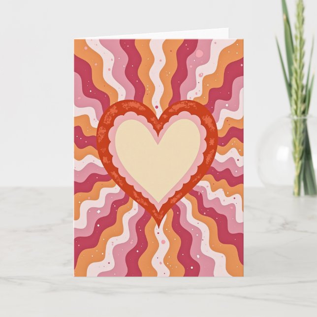 Carte de la Saint-Valentin au cœur groovy (Devant)