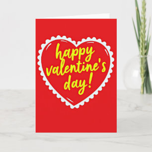 Carte de la Saint-Valentin au cœur heureux rouge