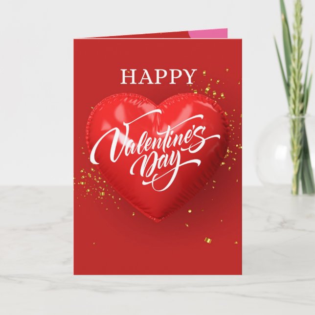 Carte de la Saint-Valentin au cœur rouge (Devant)