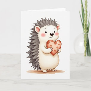 Carte de la Saint-Valentin au hérisson mignon