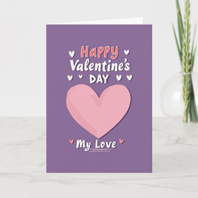 Carte de la Saint-Valentin au pastel sincère (Devant)