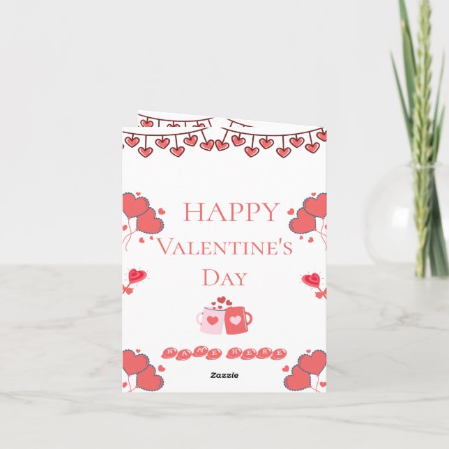 Carte de la Saint-Valentin au ton rose romantique (Dos)