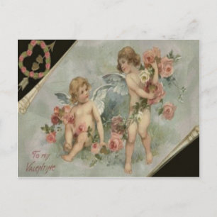Carte de la Saint-Valentin aux chérubins victorien