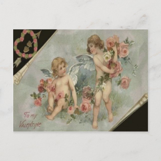 Carte de la Saint-Valentin aux chérubins victorien (Devant)