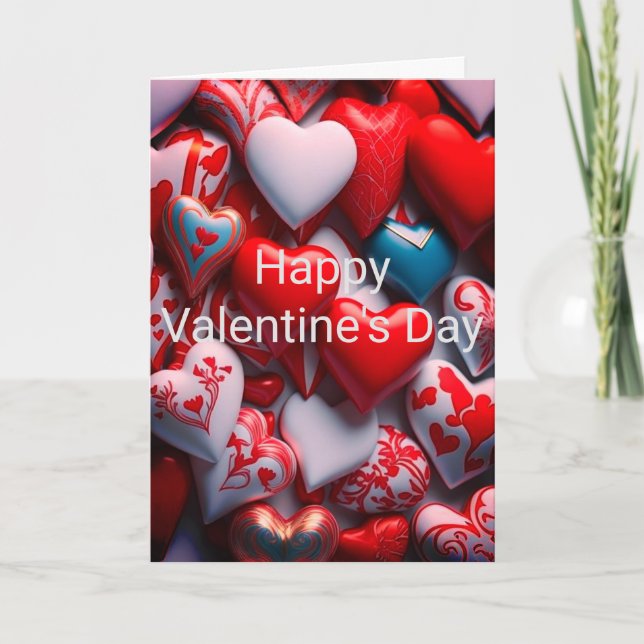 Carte de la Saint-Valentin aux coeurs de bonbons (Devant)