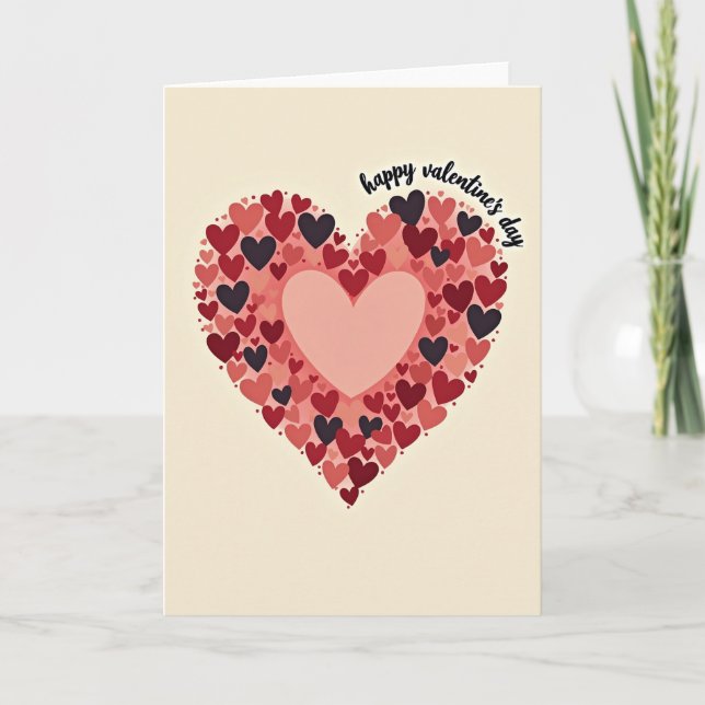 Carte de la Saint-Valentin aux cœurs rouges (Devant)