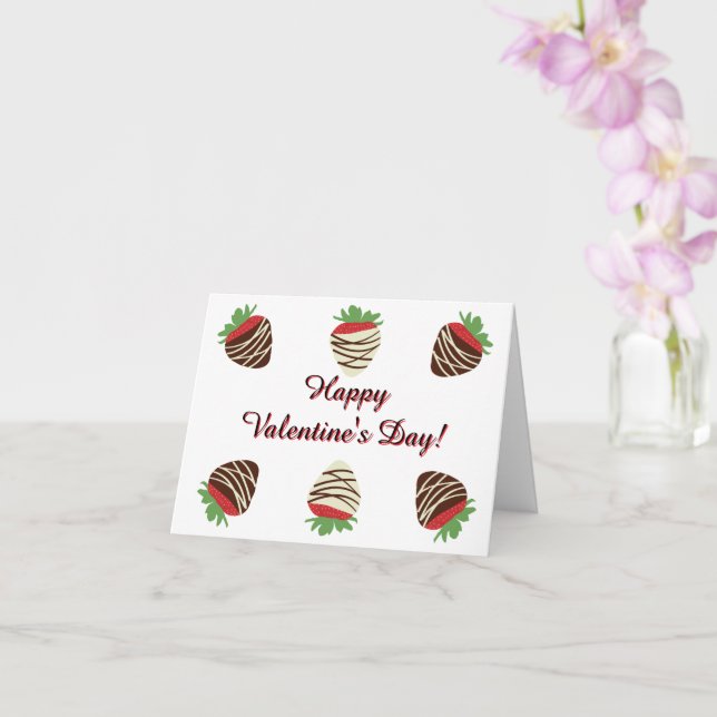 Carte de la Saint-Valentin aux fraises recouvertes (Orchidée)