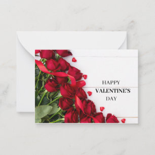 Carte de la Saint-Valentin aux roses rouges