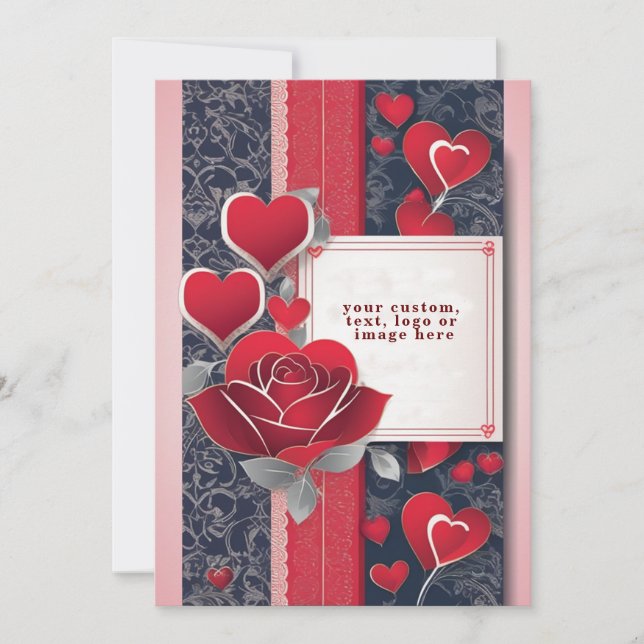 Carte de la Saint-Valentin aux Roses Rouges - Roma (Devant)