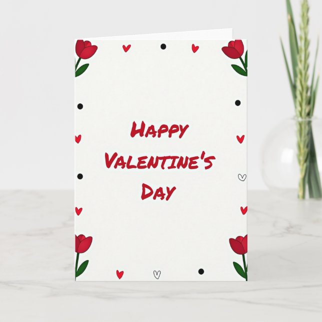 Carte de la Saint-Valentin aux Tulipes Rouges (Devant)