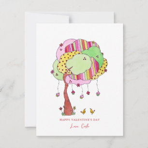 Carte de la Saint-Valentin avec arbre à cupcakes e