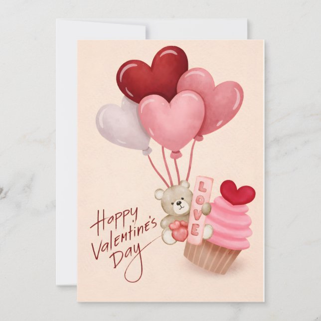 Carte de la Saint-Valentin avec ballons en forme d (Devant)