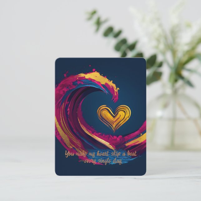 Carte de la Saint-Valentin avec citation d'amour e (Debout devant)