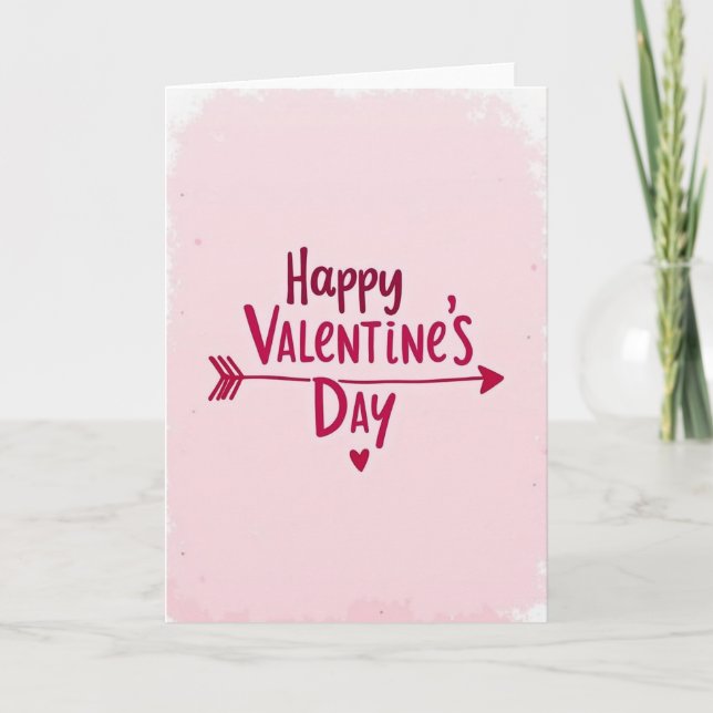 Carte de la Saint-Valentin avec cœur et flèche (Devant)