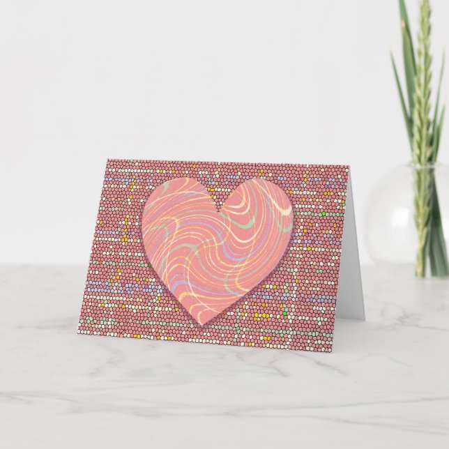 Carte de la Saint-Valentin avec cœur tourbillonnan (Devant)