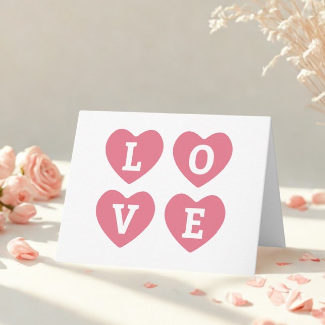 Carte de la Saint-Valentin avec coeurs roses (Créateur téléchargé)