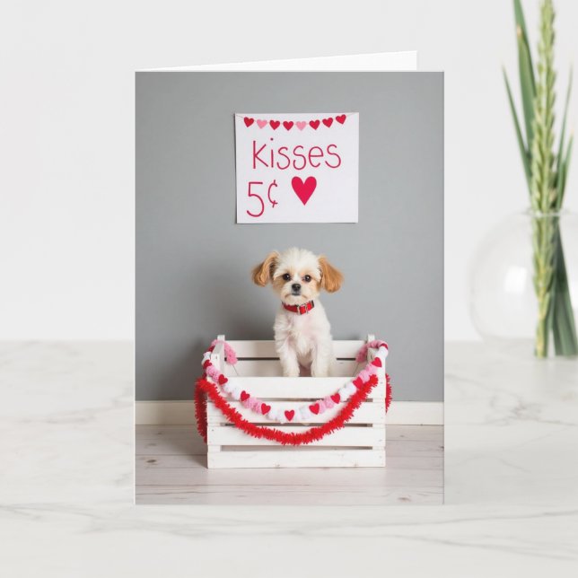 Carte de la Saint-Valentin avec des bisous de chio (Devant)