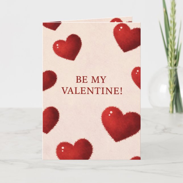 Carte de la Saint-Valentin avec des cœurs rouges f (Devant)