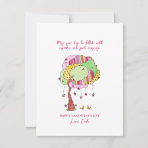 Carte de la Saint-Valentin avec des cupcakes