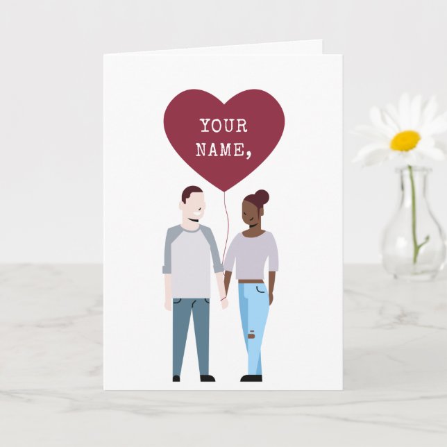 Carte de la Saint-Valentin avec illustration de co (Petite plante)