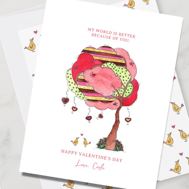 Carte de la Saint-Valentin avec l'arbre du cœur (Créateur téléchargé)