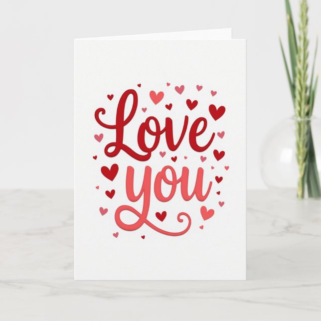 Carte de la Saint-Valentin avec Love You Hearts en (Devant)