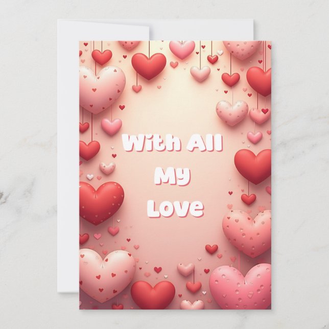 Carte de la Saint-Valentin Avec Tout Mon Amour (Devant)