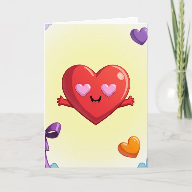 Carte de la Saint-Valentin avec un cœur affectueux (Devant)