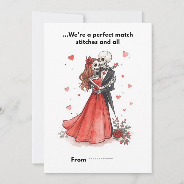 Carte de la Saint-Valentin avec un cœur cousu pour (Devant)