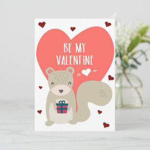 Carte de la Saint-Valentin avec un écureuil mignon