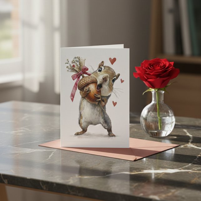 Carte de la Saint-Valentin avec un écureuil mignon (Créateur téléchargé)