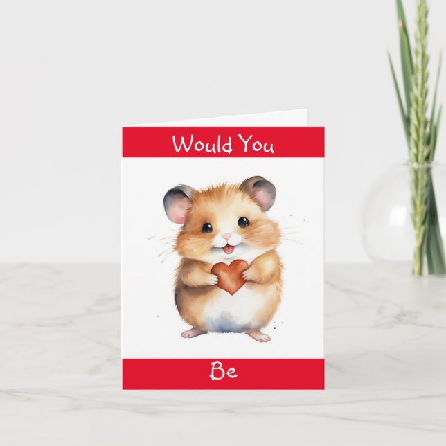 Carte de la Saint-Valentin avec un hamster au cœur (Devant)