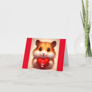 Carte de la Saint-Valentin avec un hamster mignon 