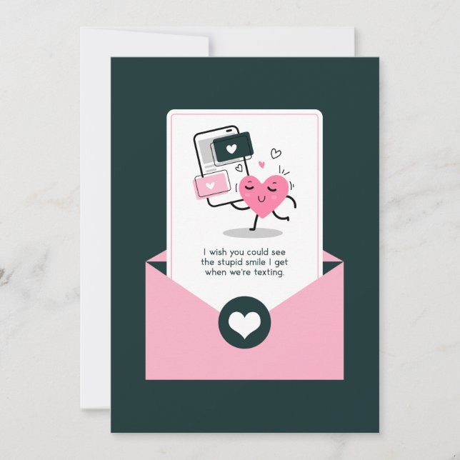 Carte de la Saint-Valentin avec un sourire idiot e (Devant)