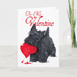 Carte de la Saint-Valentin avec un Terrier Écossai